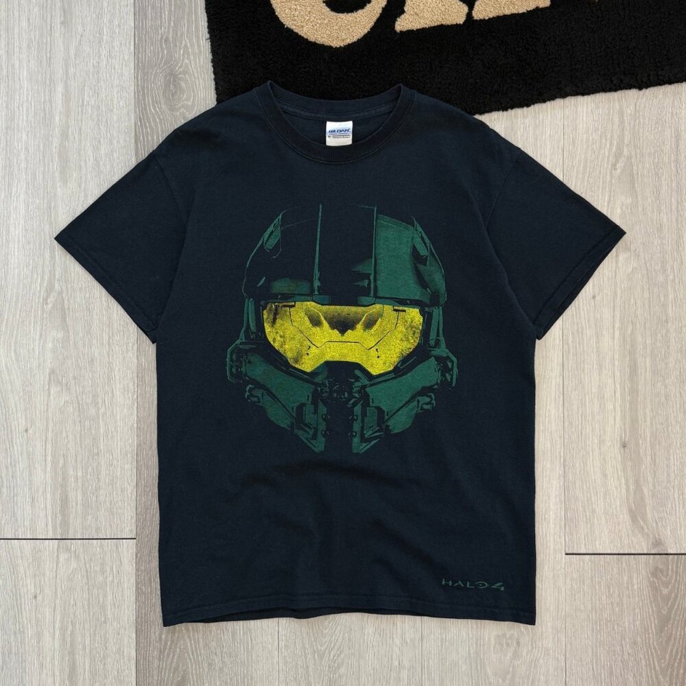 2012 Halo 4 Master Chief Helmet Xbox 360 Video Game Promo T-Shirt - Size Medium